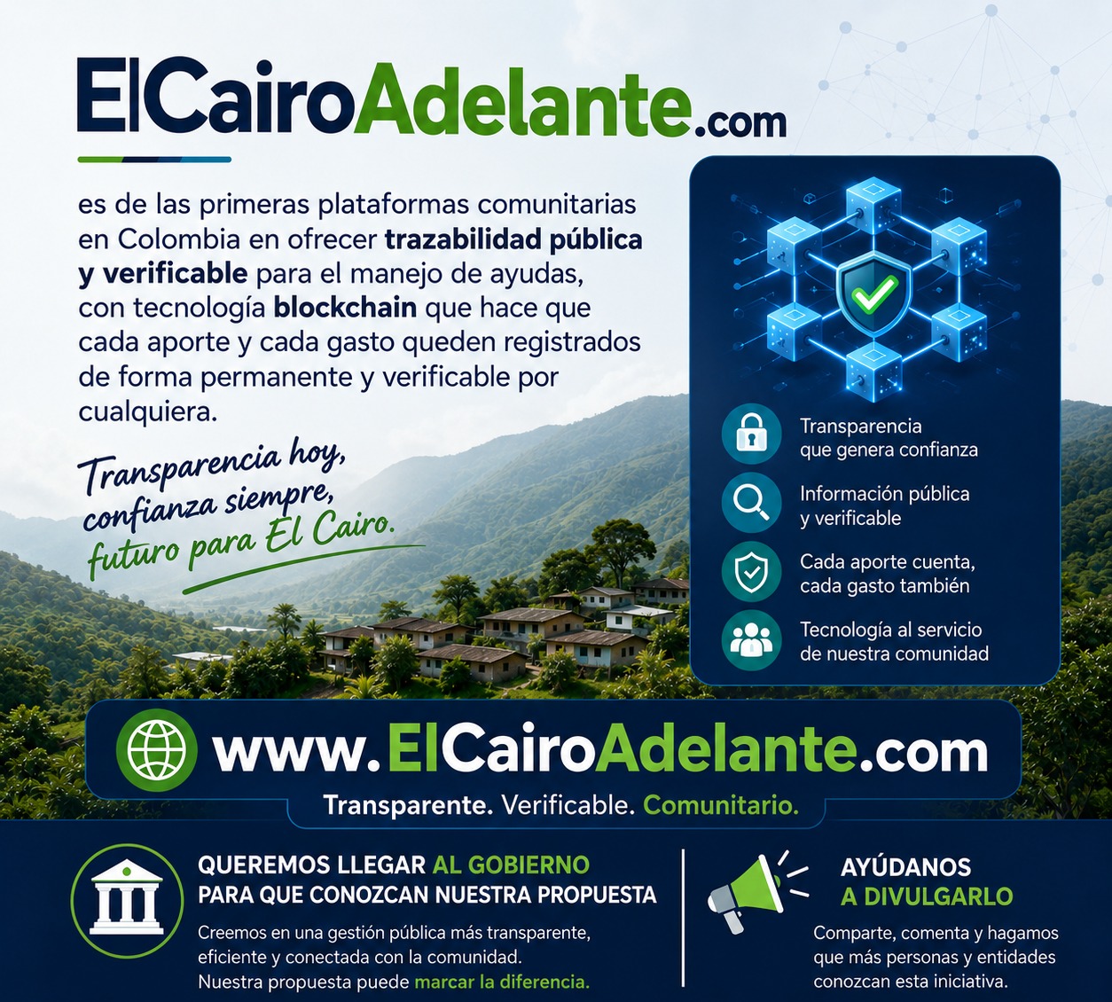 El Cairo Adelante implementa blockchain como mecanismo de transparencia para la comunidad